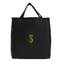 Letter S Fancy Monogram Embroidered Bag embroidered bags