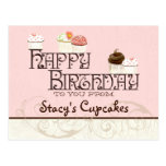 Letter S Happy Birthday Cupcake Business Postcard