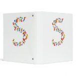 Letter S made out of colorful seahorse graphics 3 Ring Binders