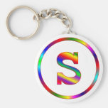 Letter S Rainbow Key Chain