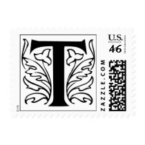 Letter T Fancy Initial Postage Stamps