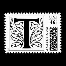 Letter T Fancy Initial Postage Stamps stamps