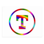 Letter T Rainbow Post Cards