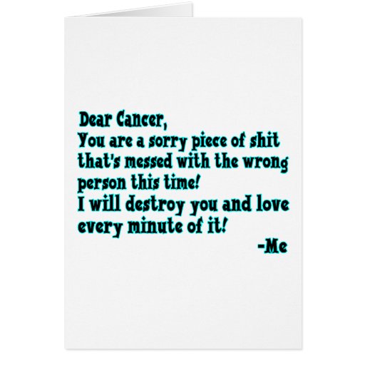 Letter To Cancer Greeting Card
