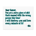 Letter To Cancer postcards by goldnsun Letter To Cancer postcards