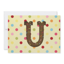 Letter U invitations