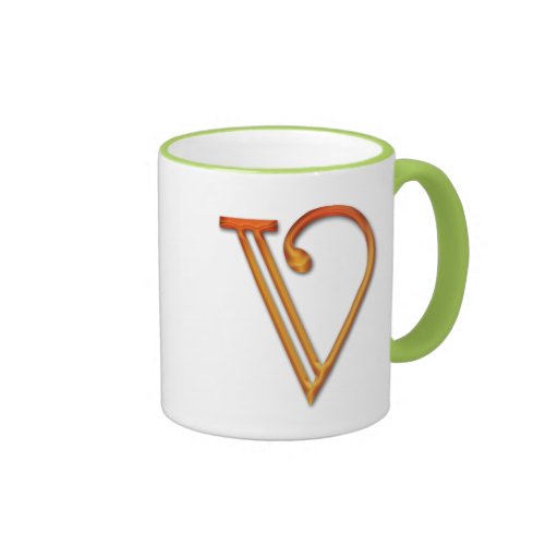 LETTER V COFFEE MUGS