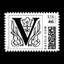 Letter V Fancy Initial Postage Stamps stamps