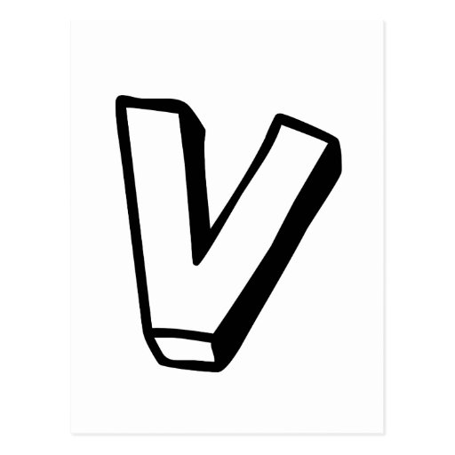 Letter V Postcard