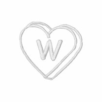Letter W Heart Monogrammed Embroidered Shirt embroidered shirts