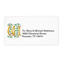 Letter W Monogram labels