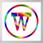 Letter W Rainbow Print