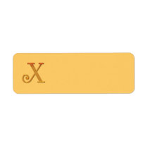LETTER X Address Label