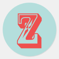 Letter Z carnival style monogram initial favor stickers