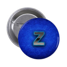 Letter Z - neon blue edition Buttons
