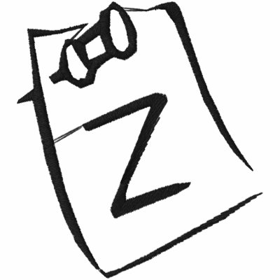 Letter Z Note Monogrammed Embroidered Shirt Letter Z Note Monogrammed Embroidered Shirt