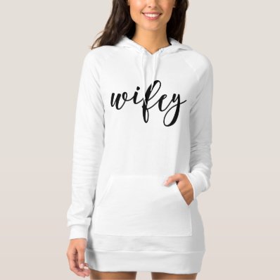 Lettered Wifey Hoodie Dress