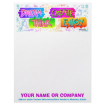 Letterhead - Dream Think Create Enjoy by PopArtDiva Letterhead - Dream Think Create Enjoy