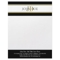 Letterhead Gold Monogram Matching Business Card