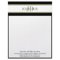 Letterhead Gold Monogram Matching Business Card
