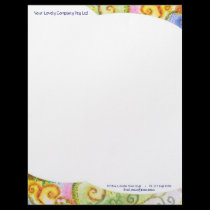 Letterhead paper with Colourful Swirly Design