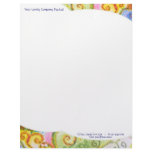 Letterhead paper with Colourful Swirly Design