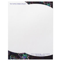 Letterhead paper with Neon Flower design