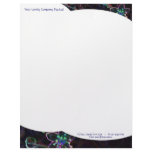 Letterhead paper with Neon Flower design