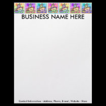 Letterhead - Pop Art Hot Dog with Chips and a Drin letterhead