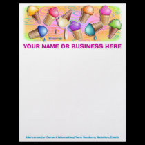 Letterhead - Pop Art Ice Cream Cones letterhead