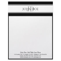Letterhead Silver Monogram Matching Business Card