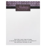 Letterhead Stationery Interior Design Damask Purpl