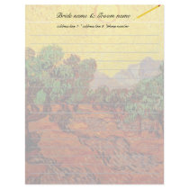 letterhead. Vincent van Gogh Olive Trees