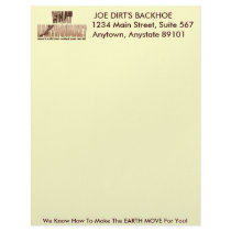 Letterhead - What Earthquake? Backhoe Joke