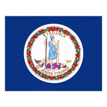 Letterhead with Flag of Virginia, USA