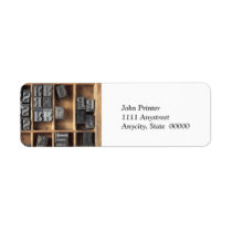 letterpress lead type in a case return labels labels