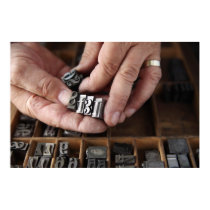 letterpress metal numbers poster posters