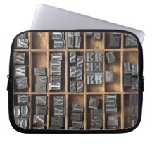 letterpress metal type laptop sleeve