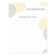 Letterpress Style Circle Wedding Information Card Postcards