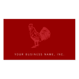 Letterpress Style Red Rooster Business Card Template