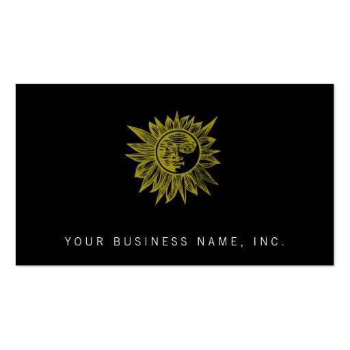 Letterpress Style Sun Business Card Template (front side)