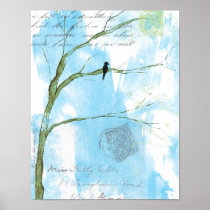 Letters From Home Bird In Tree Poster Print