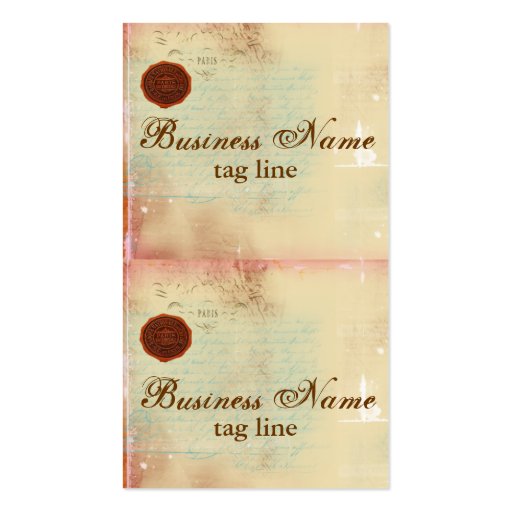 Letters from Paris Elegant Mini Card Tags II Business Card (front side)