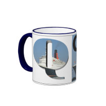 Letters - Q - QE2 (Queen Elizabeth 2) mugs by Stronsy Letters - Q - QE2 (Queen Elizabeth 2) mugs