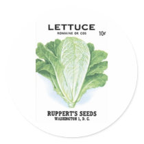 Lettuce Ruppert's Seeds Round Stickers