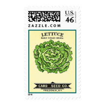 Lettuce Seeds Card Seed Company Postage Stamp