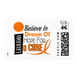 Leukemia Awareness BELIEVE DREAM HOPE postage