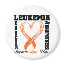 Leukemia  Awareness Brushed Heart Ribbon magnets