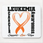 Leukemia  Awareness Brushed Heart Ribbon Mousepad