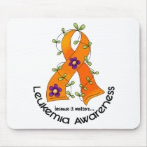 LEUKEMIA AWARENESS Flower Ribbon 1 mousepads by awarenessgifts LEUKEMIA AWARENESS Flower Ribbon 1 mousepads